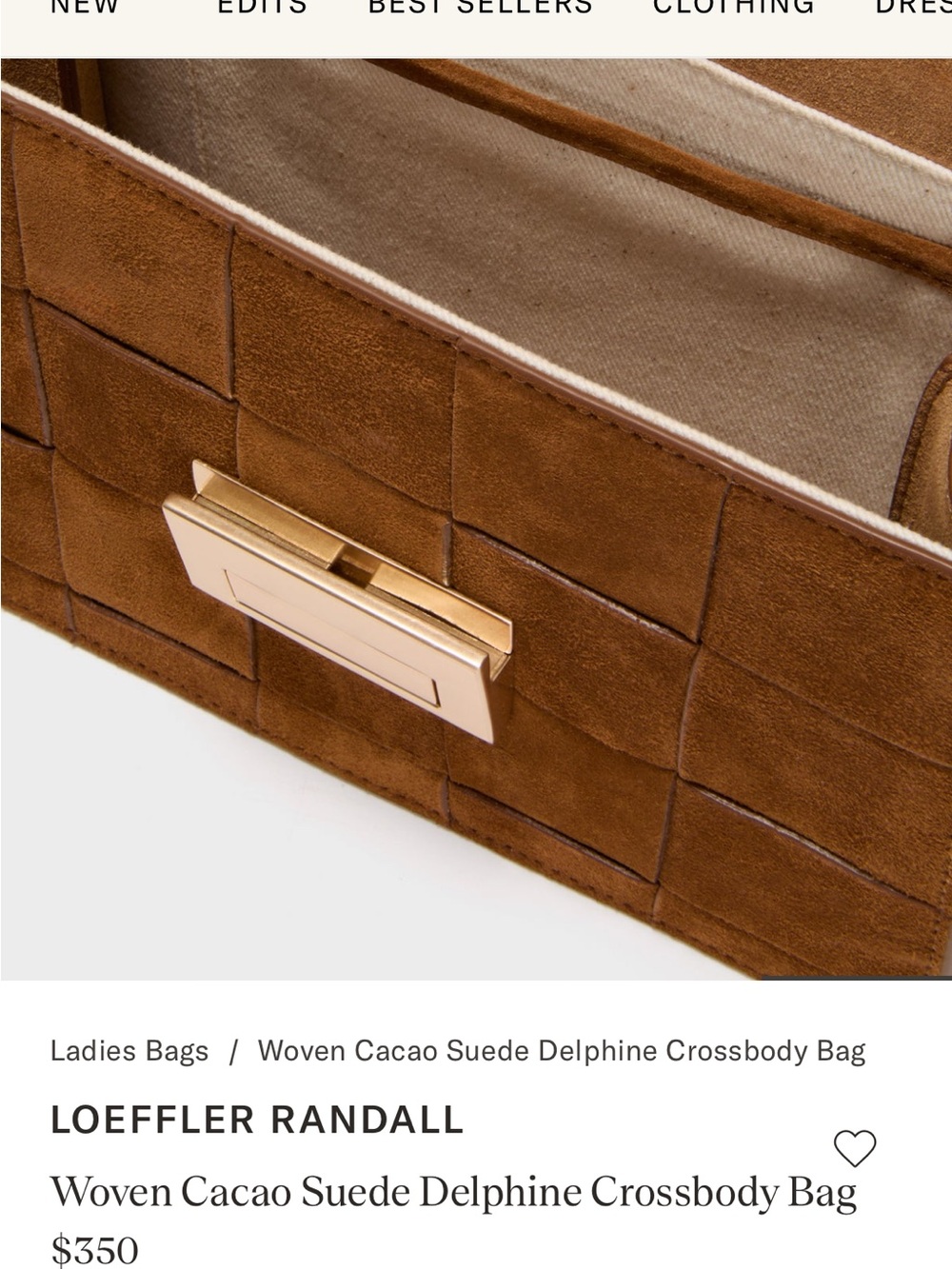 Loeffler Randall Woven Cacao Suede Delphine Crossbody Bag - Picture 3 of 3